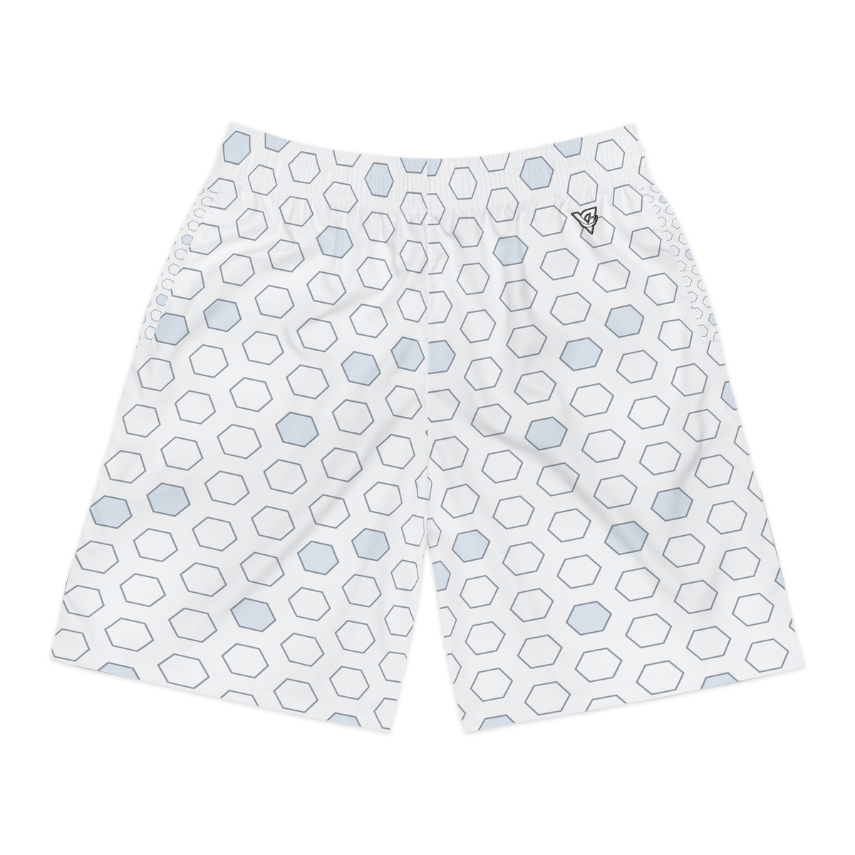 Soccer Arctic White Hex Pitch Men's Athletic Shorts with Pockets