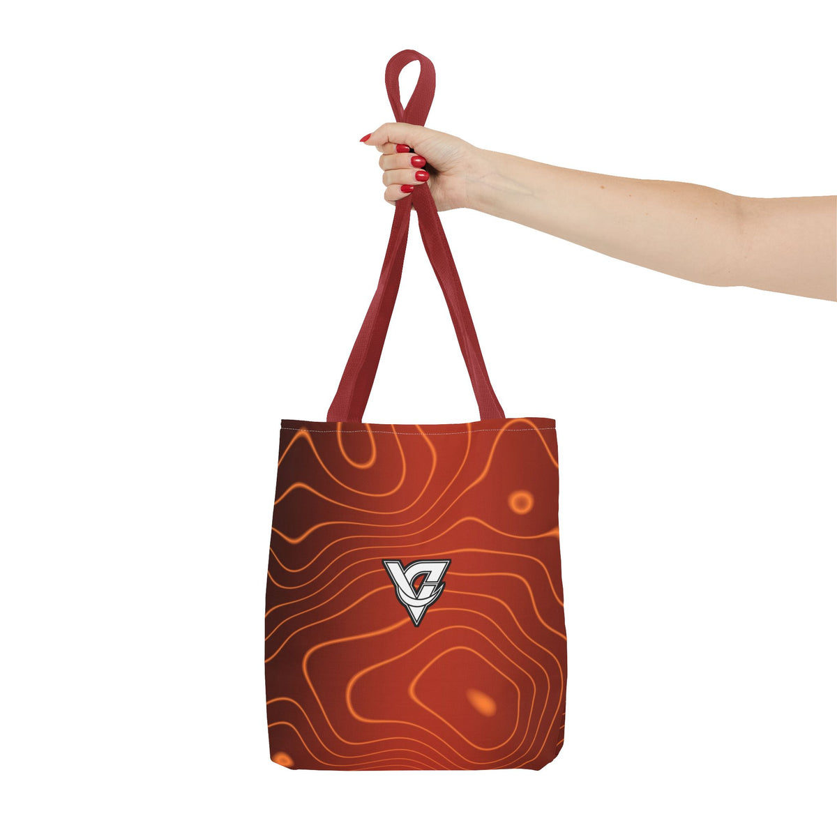 Sunset Orchard Topo Tote Bag — All-Over Print Gym & Everyday Tote