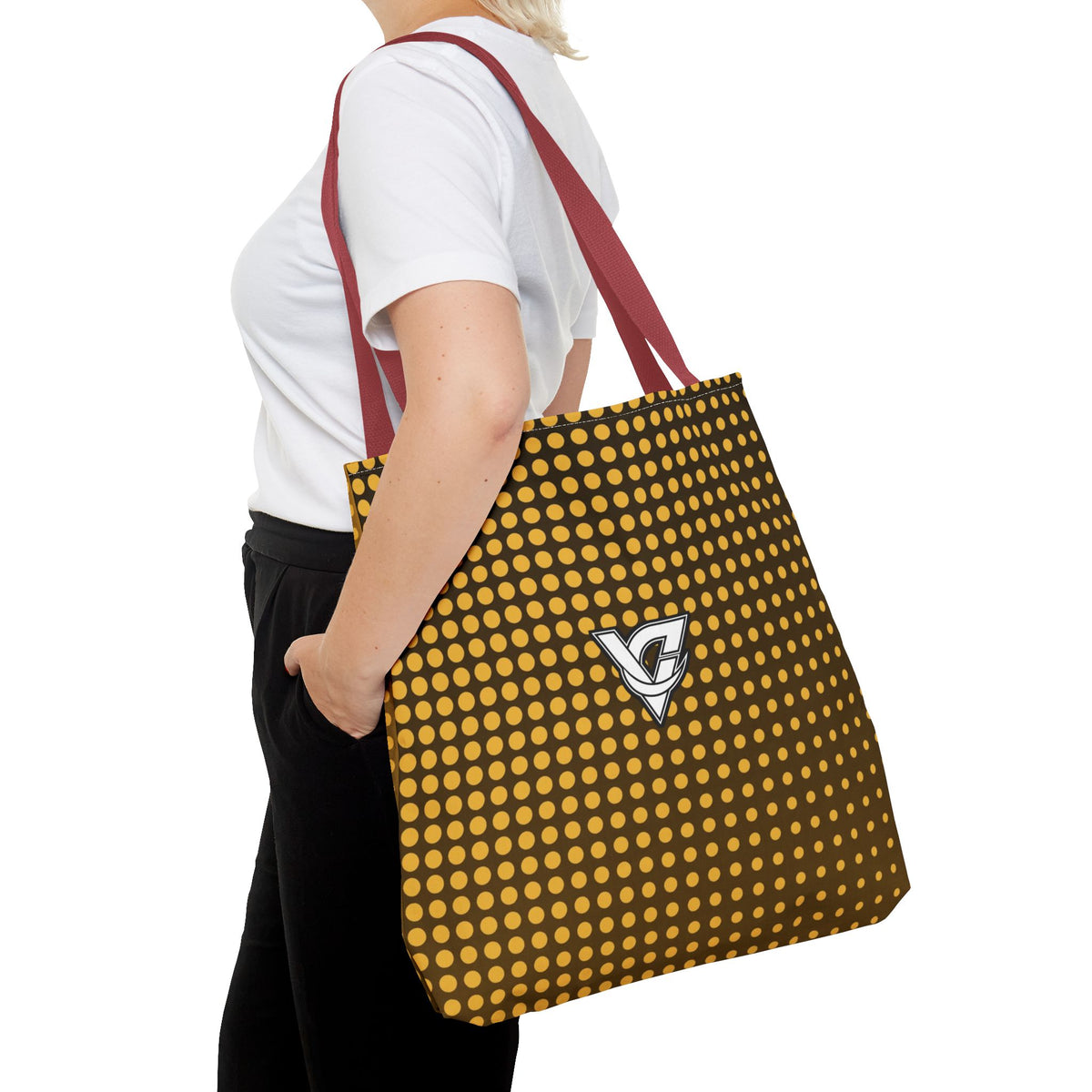 Harvest Gold Halftone Tote Bag — All-Over Print Gym & Everyday Tote