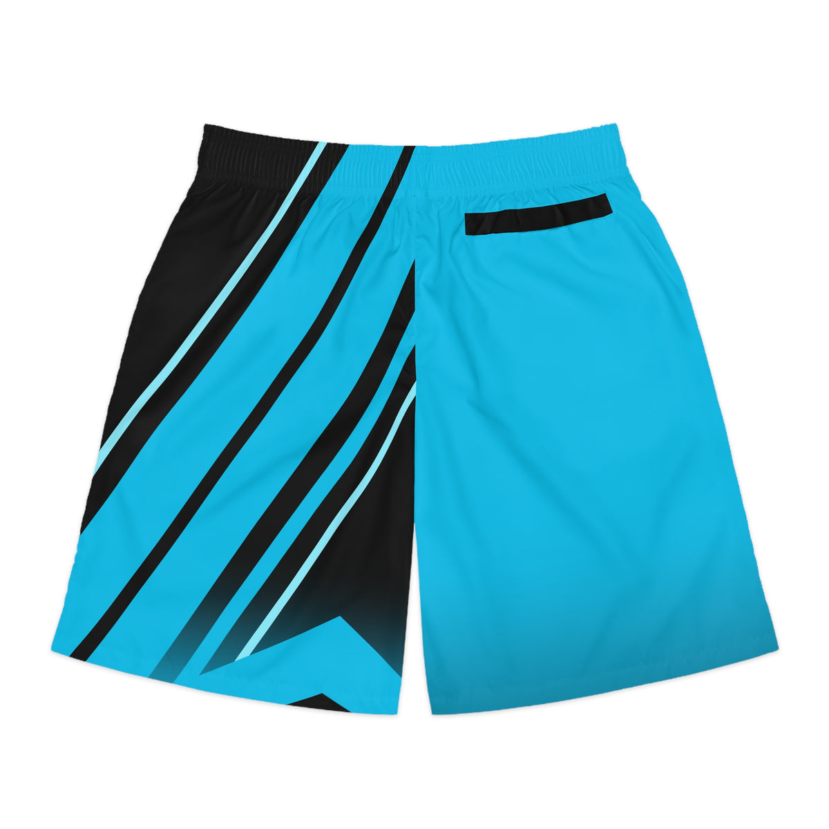 Men's Electric Cyan & Black Running Jogger Shorts with Pockets — Athletic Performance