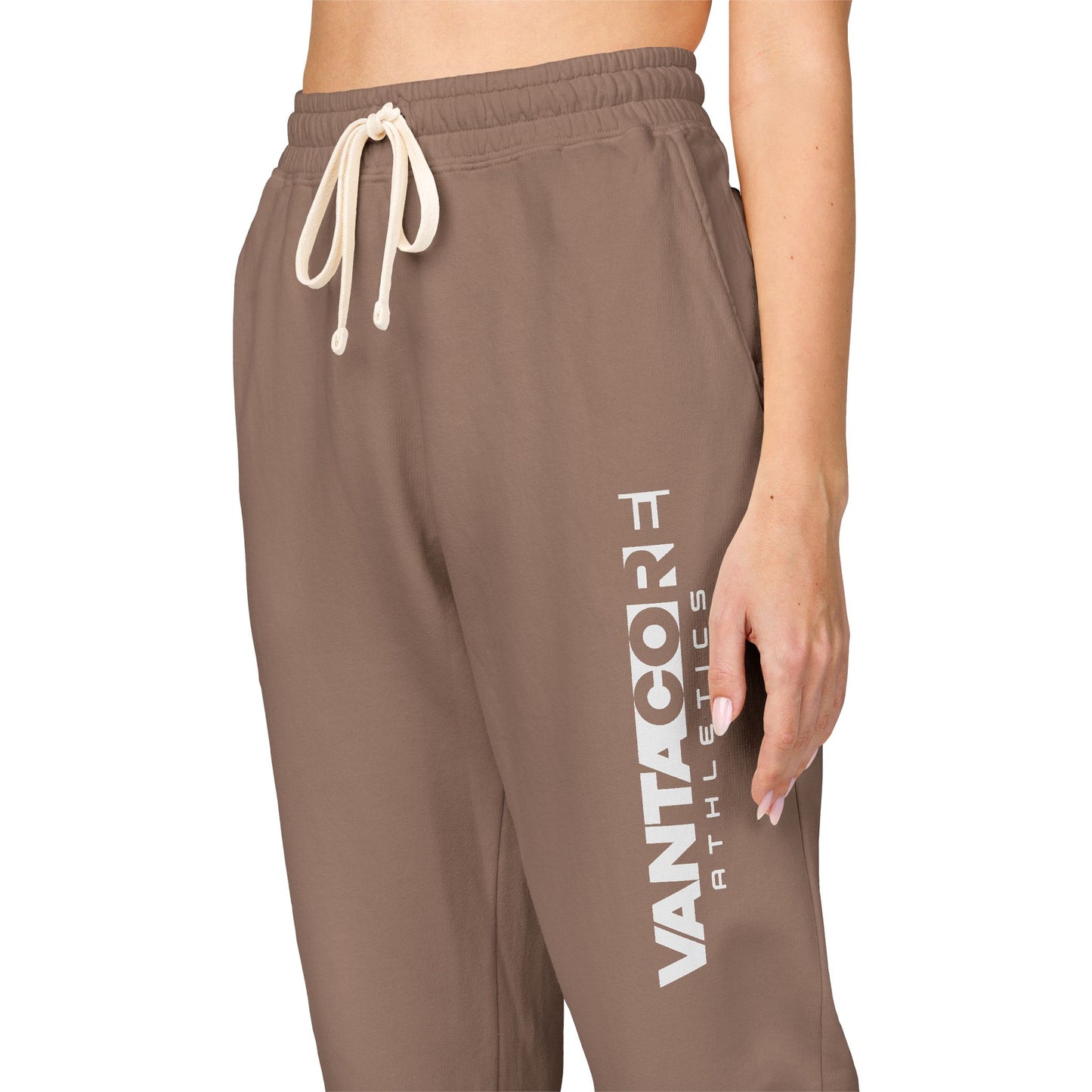 Vertical 'VANTOCOL?' Graphic Sweatpants — Garment-Dyed Fleece Joggers
