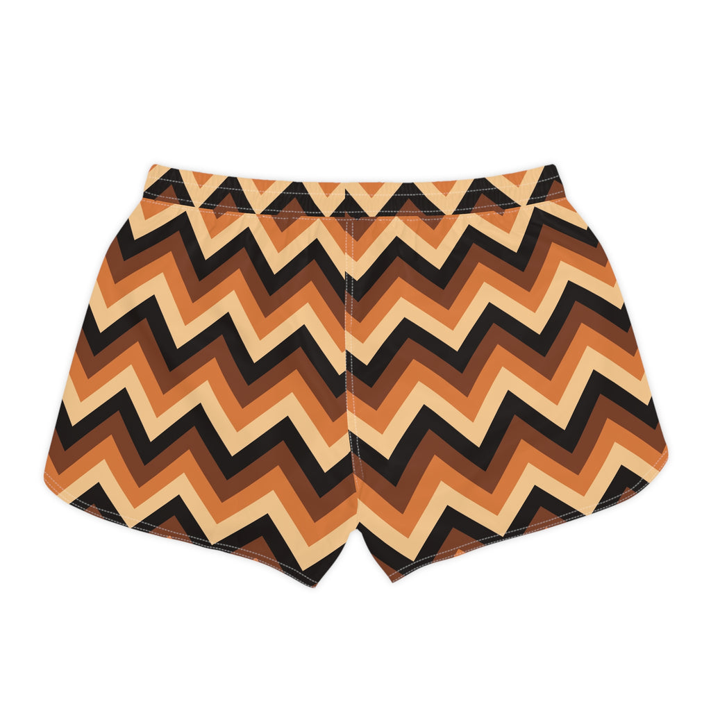 Women's Multipurpose Athletic Shorts with Pockets | Copper Chevron