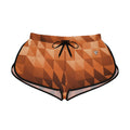 Women's Cinnamon Low-Poly Relaxed Shorts — All-Over Print Running & Workout Shorts