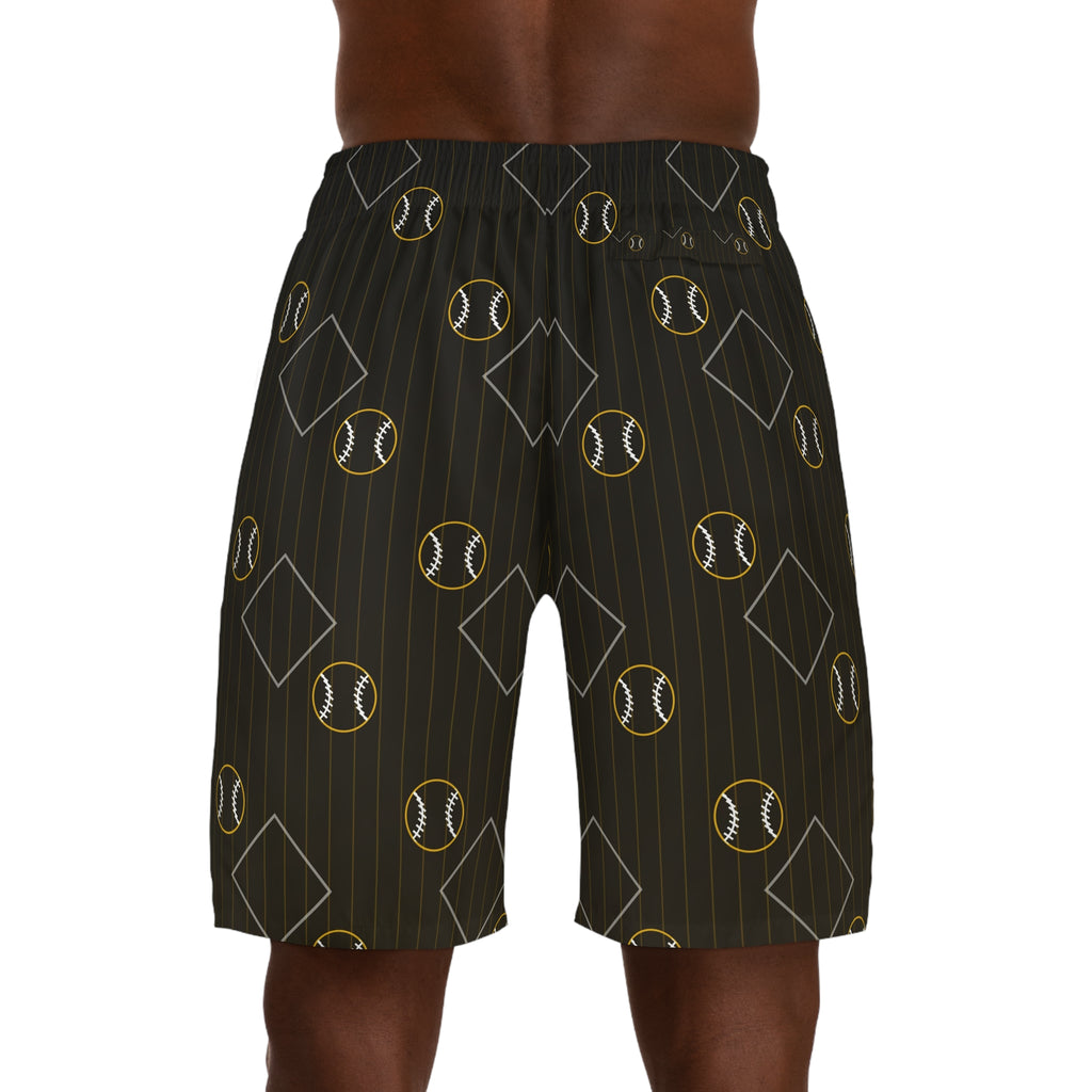 Baseball & Softball Gold Rush Diamond Stitch Men's Athletic Shorts with Pockets