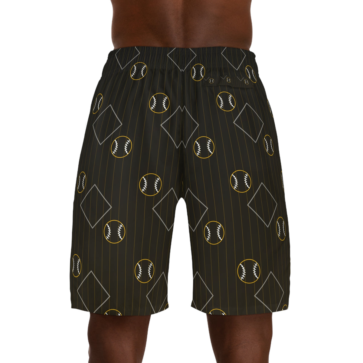 Baseball & Softball Gold Rush Diamond Stitch Men's Athletic Shorts with Pockets