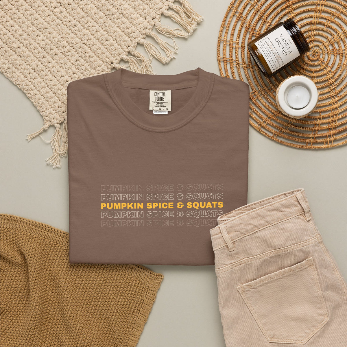 Pumpkin Spice & Squats | Women's Garment-Dyed Graphic Tee