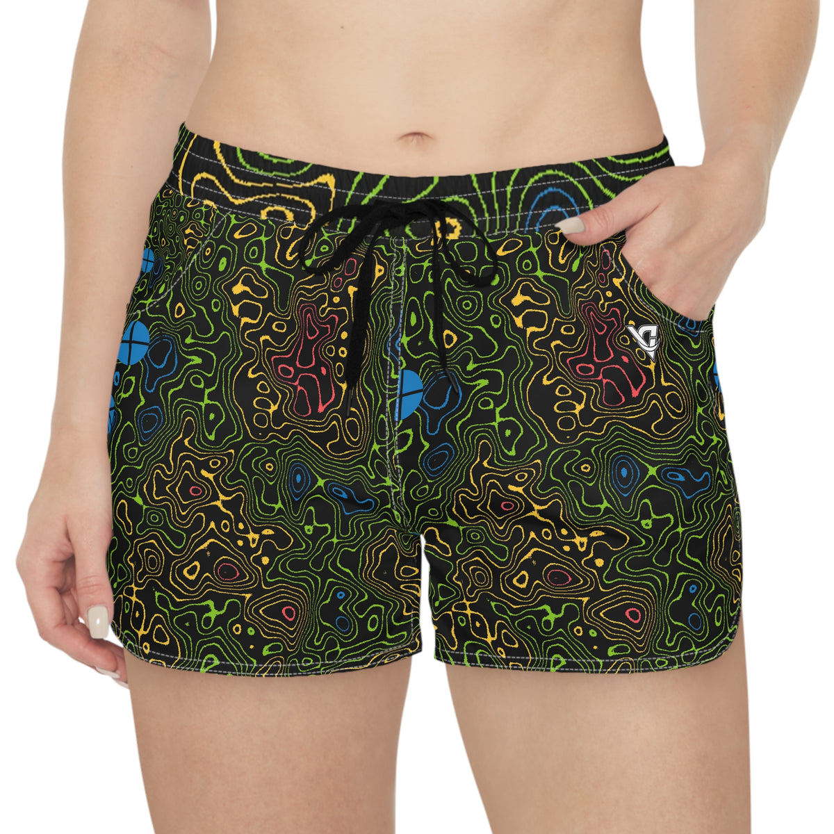 Basketball Rainbow Rally Topo Trail Women's Athletic Shorts with Pockets
