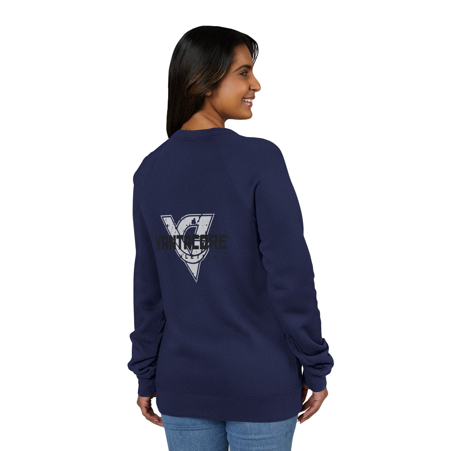 Motivational Raglan Sweatshirt — "Show Up. Work Hard. Repeat." Crewneck