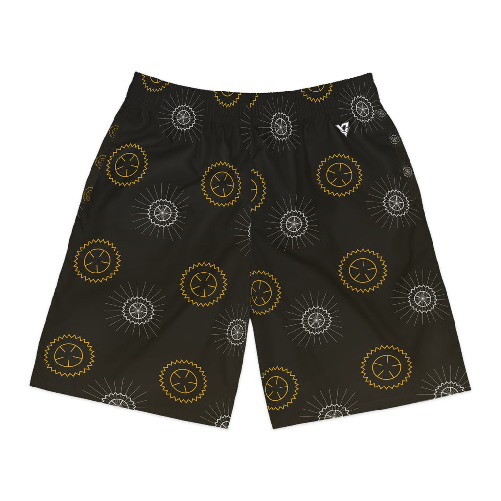 Cycling Gold Rush Chainring Men's Athletic Shorts with Pockets