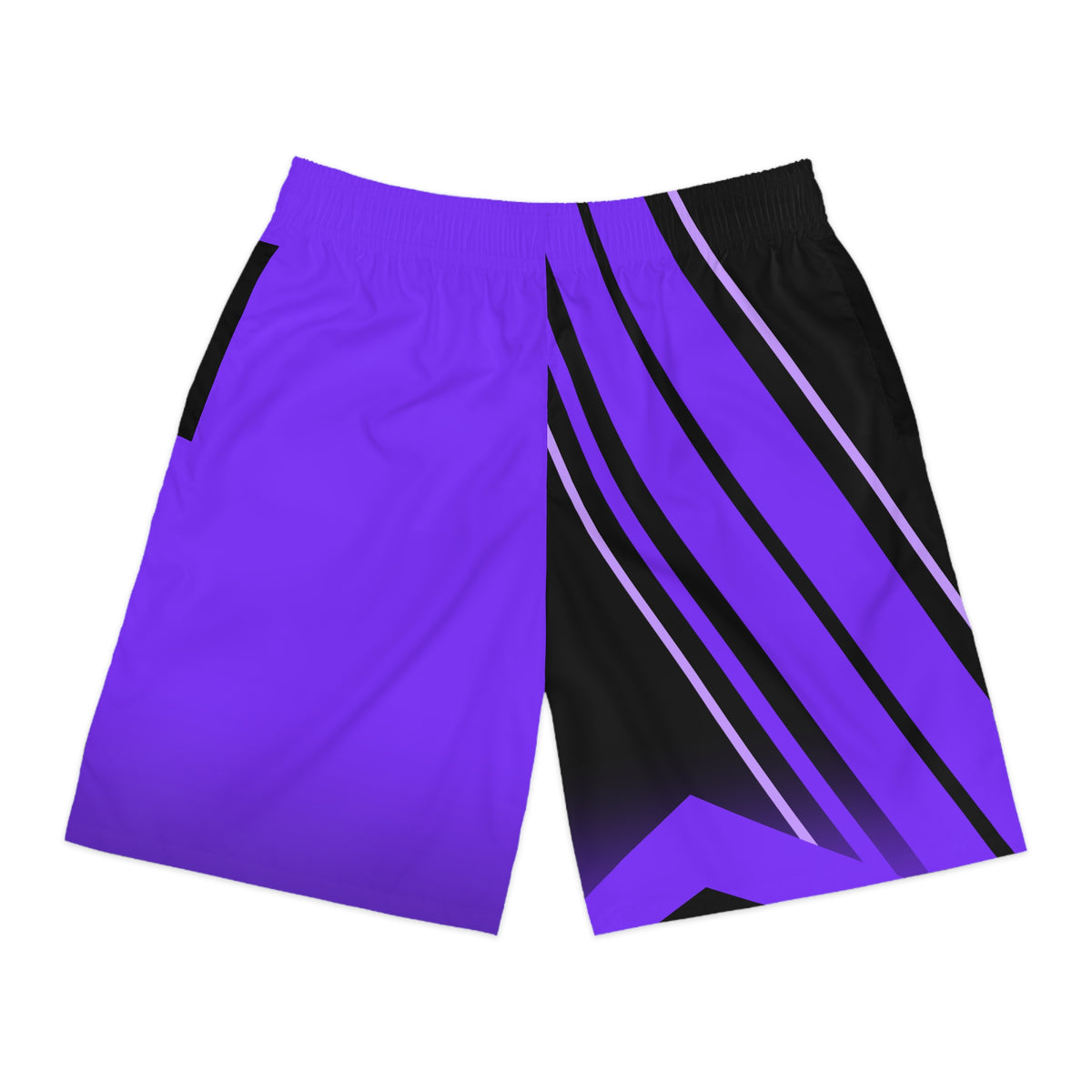 Men's Electric Purple & Black Running Jogger Shorts with Pockets — Athletic Performance
