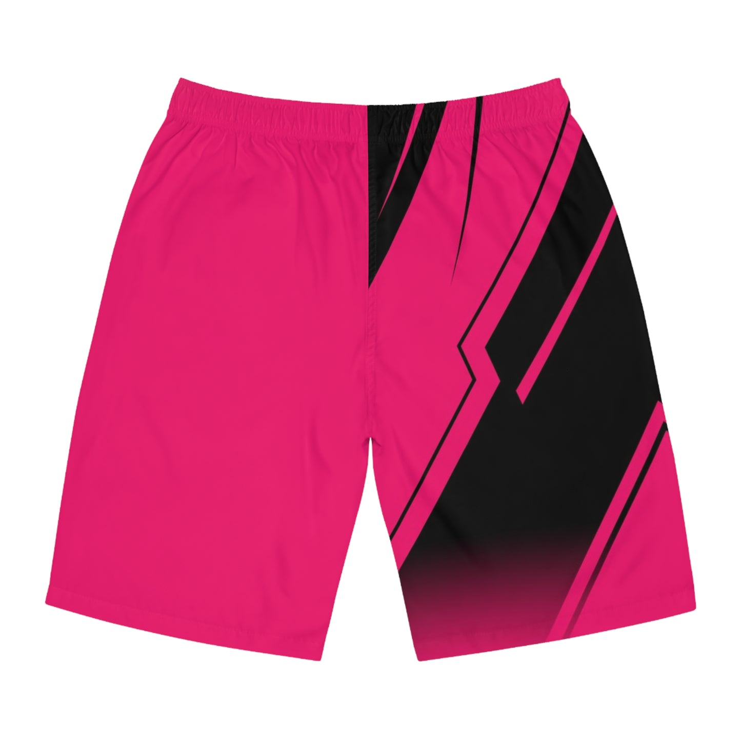 Men's Neon Pink Board Shorts | Bold Geometric