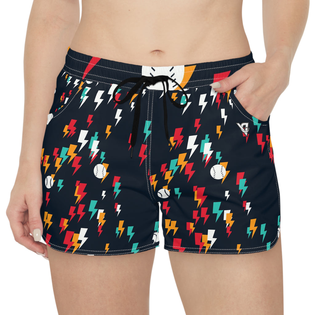 Baseball & Softball Aqua Volt Bolt Strike Women's Athletic Shorts with Pockets