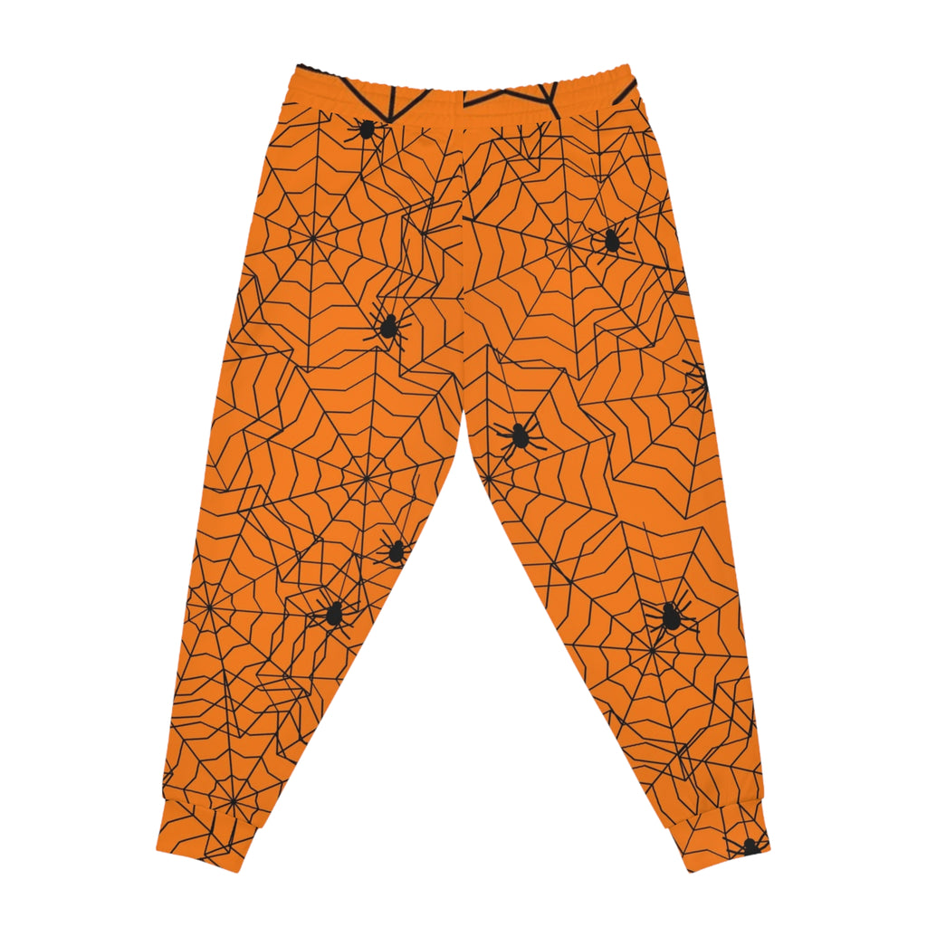 Halloween Pumpkin Orange Spiderweb Men's Joggers – All-Over Print Athletic Jogger Pants