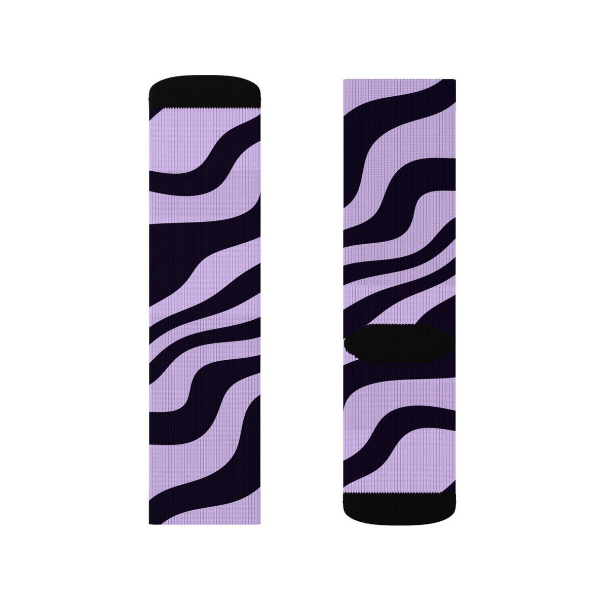 Grape Zebra Athletic Crew Socks