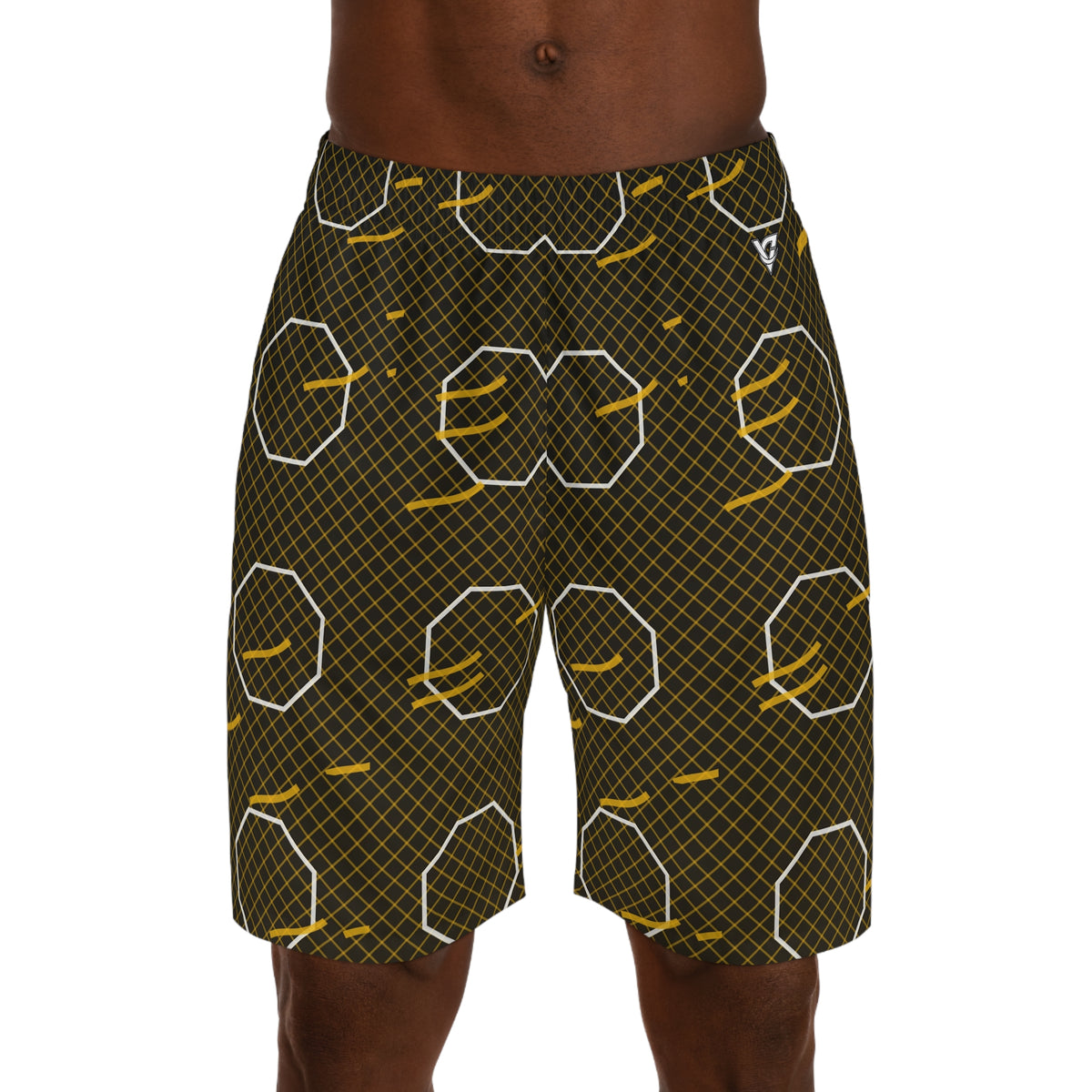 Combat Sports Gold Rush Cage Mesh Men's Athletic Shorts with Pockets