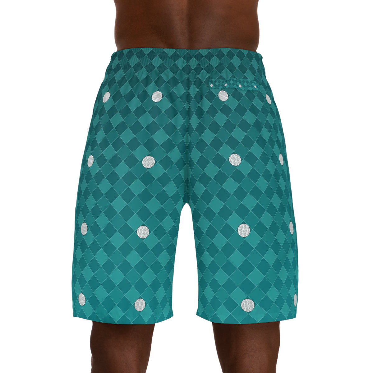 Golf Teal Wave Dimple Links Men's Athletic Shorts with Pockets