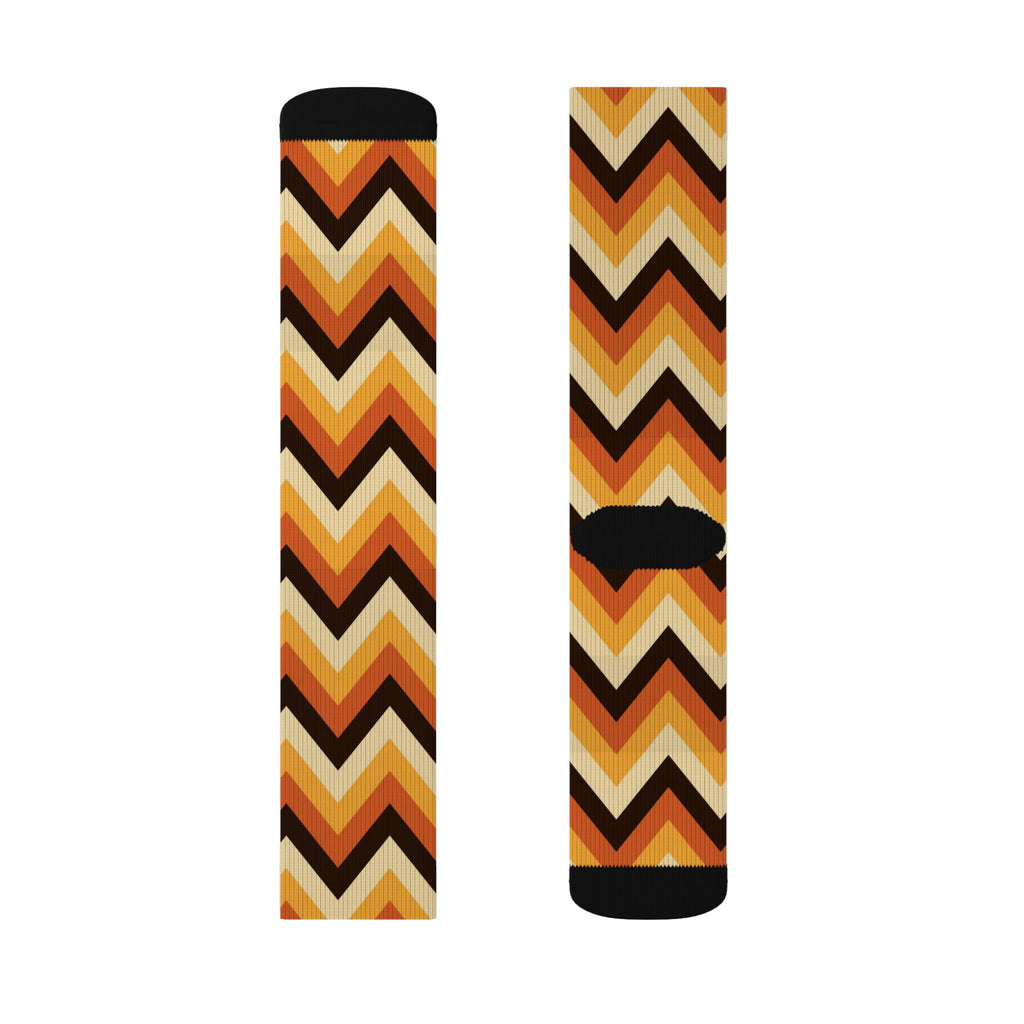 Golden Hour Chevron Athletic Crew Socks