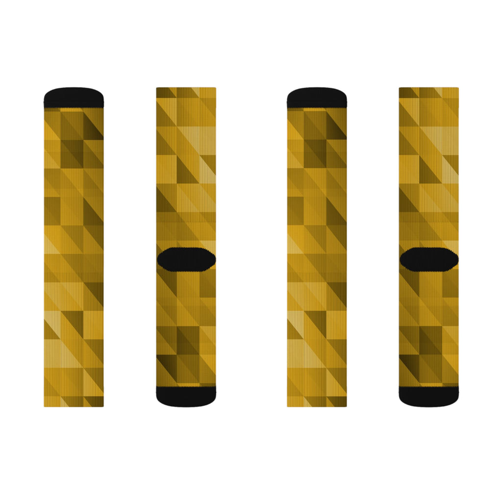 Mustard Low-Poly Athletic Crew Socks