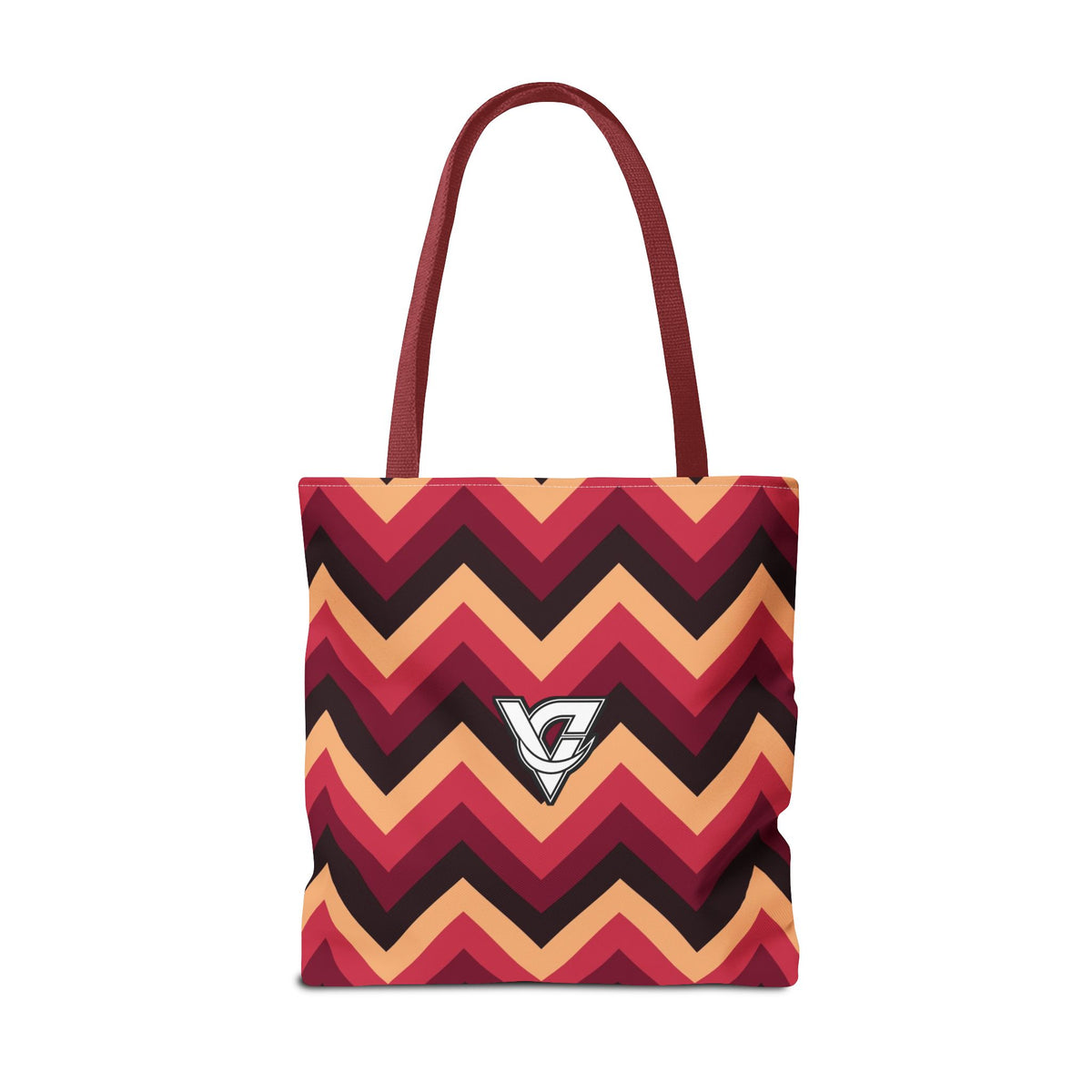Cranberry Chevron Tote Bag — All-Over Print Gym & Everyday Tote