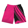 Men's Neon Pink & Black Running Jogger Shorts with Pockets — Athletic Performance AOP