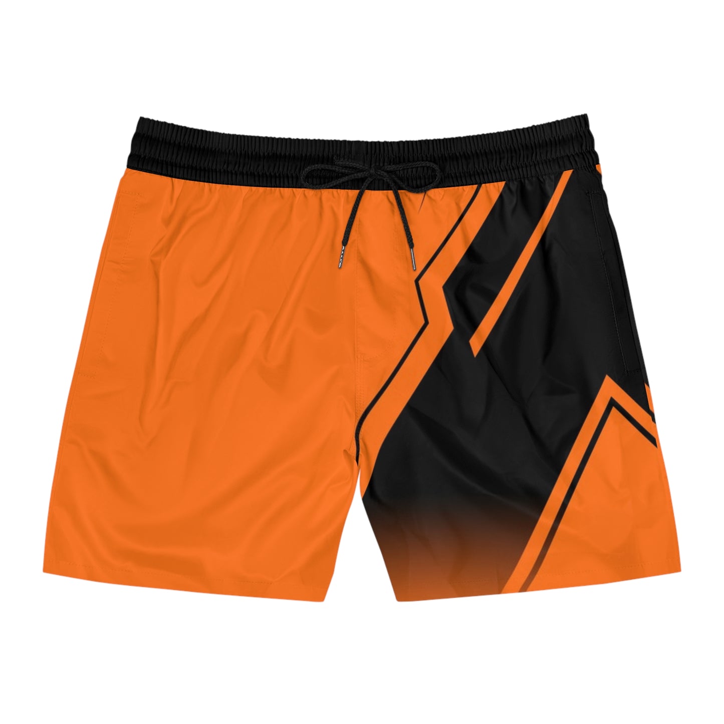 Men's Orange Black Athletic Jogger Shorts Lightweight Sports & Lounge Wear - No Pockets