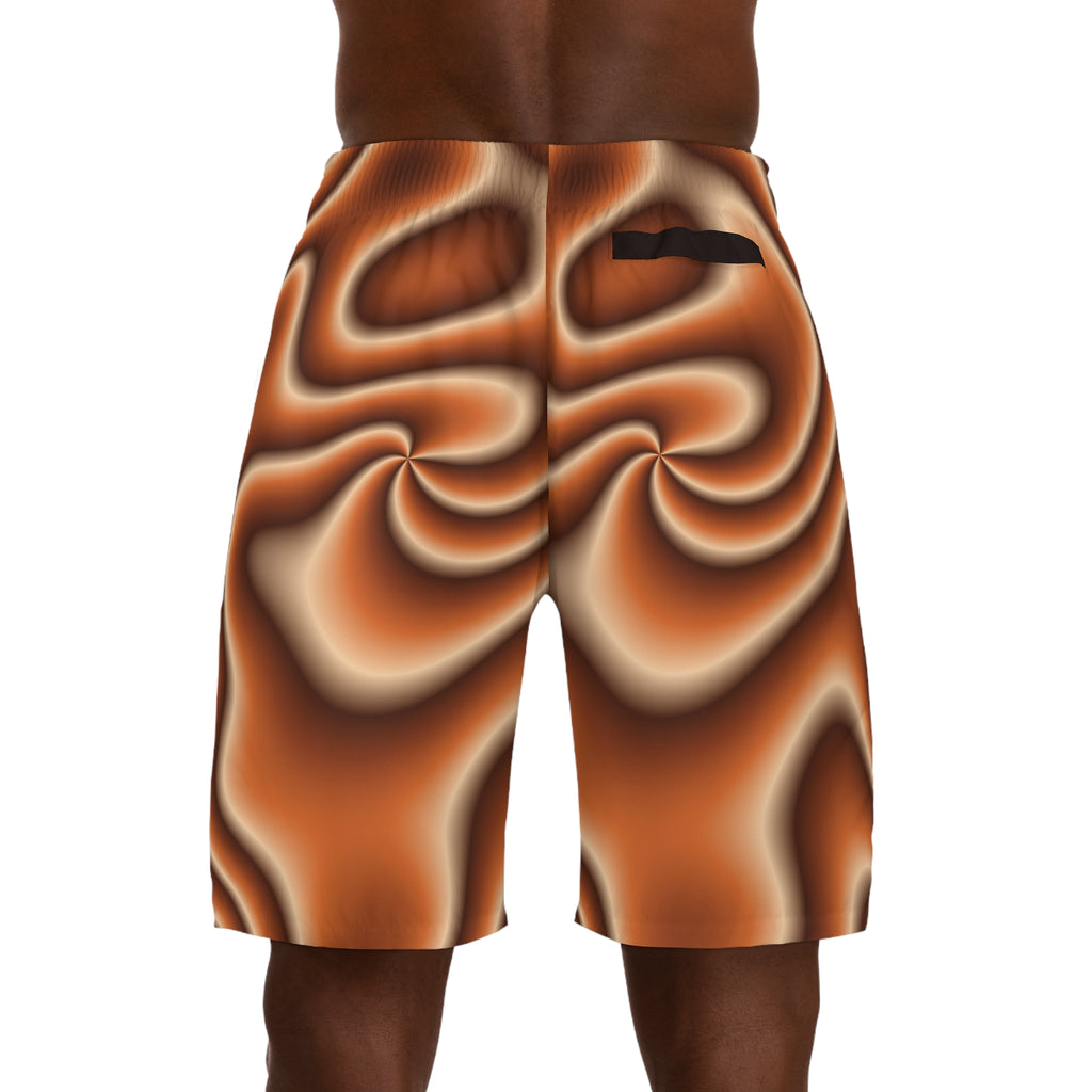 Men's Cinnamon Tie-Dye Performance Jogger Athletic Shorts with Pockets