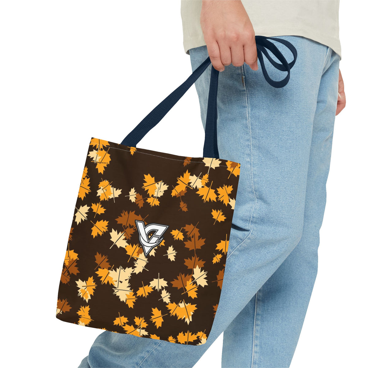 Amber Falling Leaves Tote Bag — All-Over Print Gym & Everyday Tote