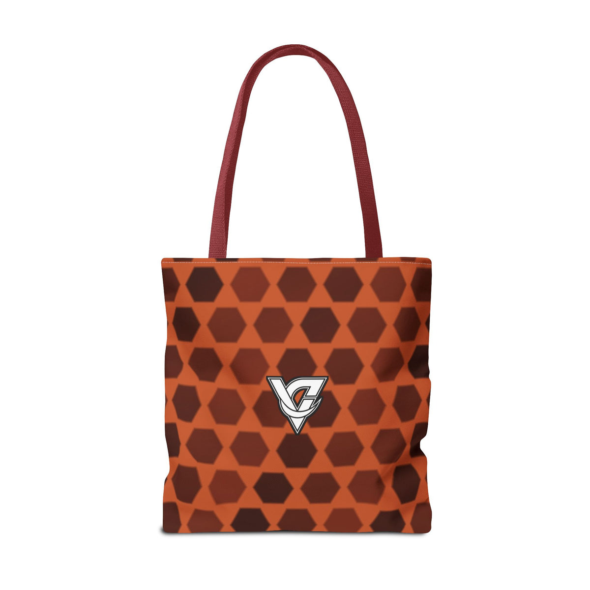 Auburn Hex Grid Tote Bag — All-Over Print Gym & Everyday Tote