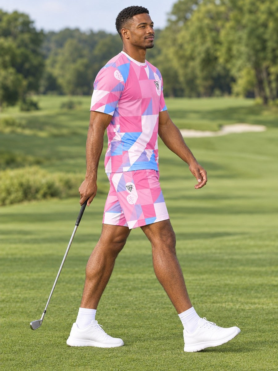 Golf Cotton Candy Prism Block Men's Sports Jersey - side view
