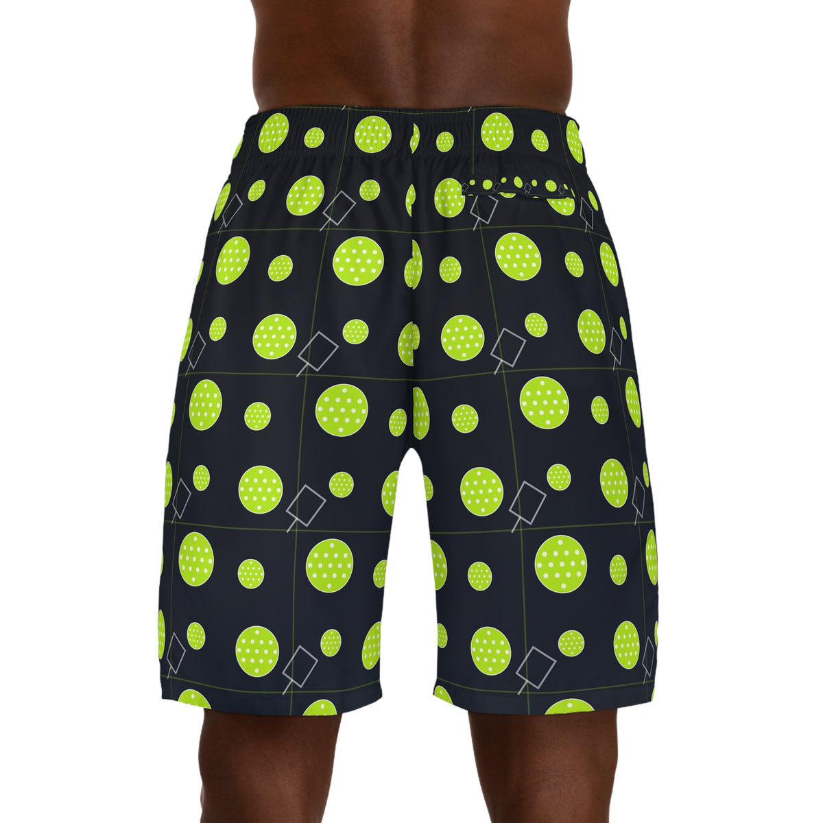 Pickleball Volt Night Dink Dot Men's Athletic Shorts with Pockets