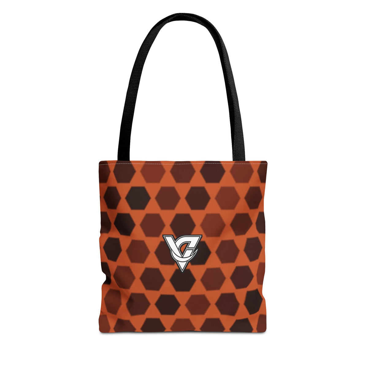 Auburn Hex Grid Tote Bag — All-Over Print Gym & Everyday Tote