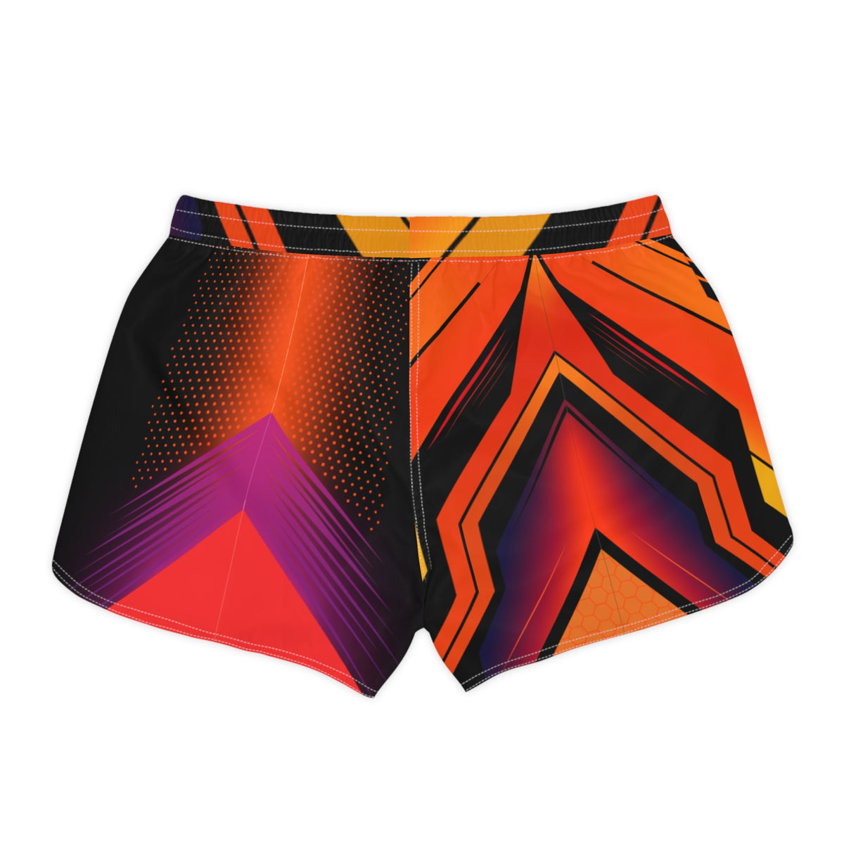 Women's Multipurpose Athletic Shorts with Pockets | Abstract Vibrant Geo