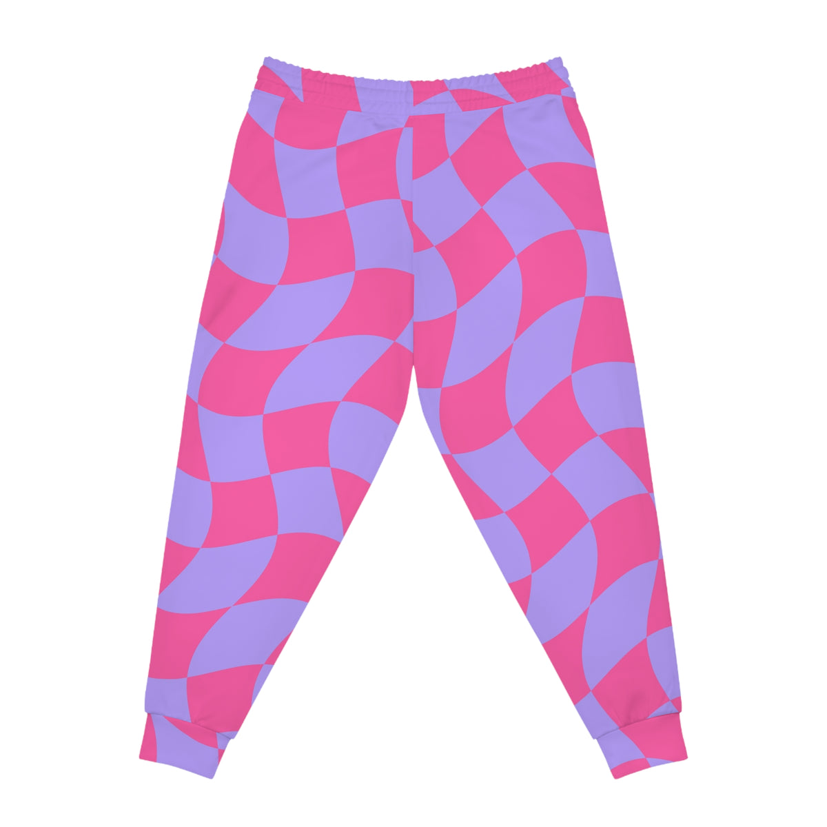 Women's Wavy Check Joggers – Colorful All-Over Print Athletic Jogger Pants