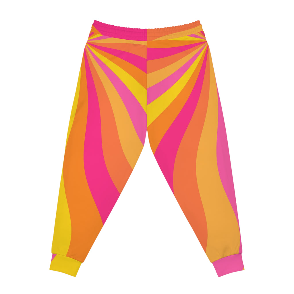 Women's Sunburst Rays Joggers – Colorful All-Over Print Athletic Jogger Pants
