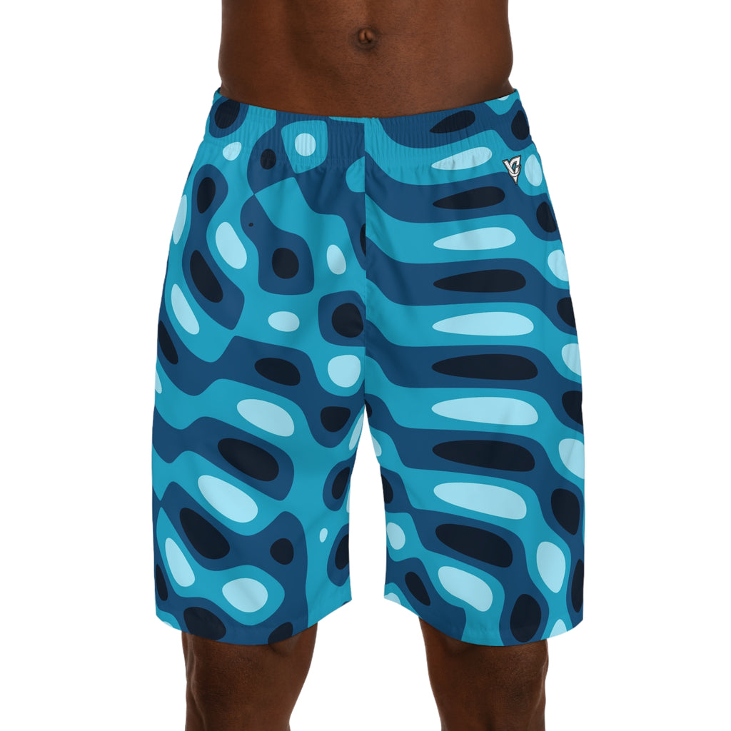 Men's Ocean Ripple Performance Jogger Athletic Shorts with Pockets