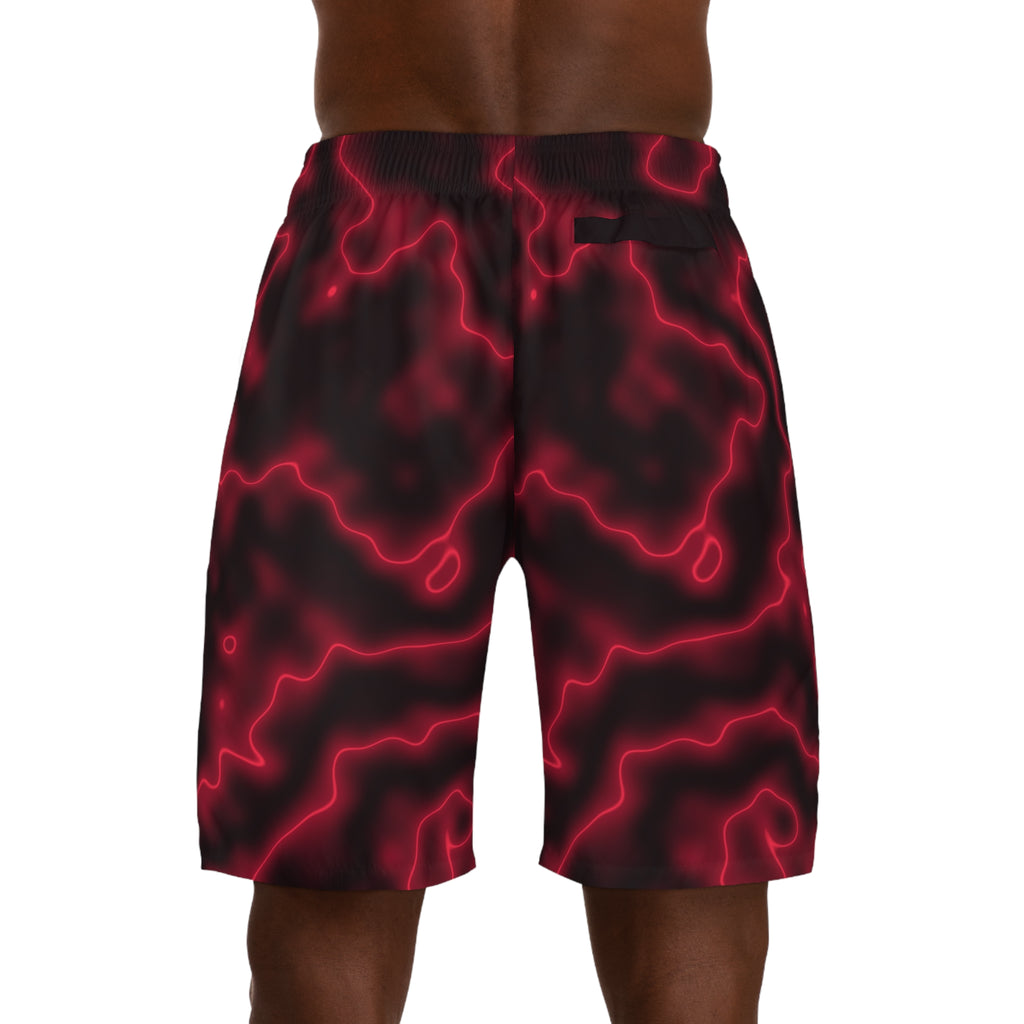 Men's Cherry Marble Performance Jogger Athletic Shorts with Pockets