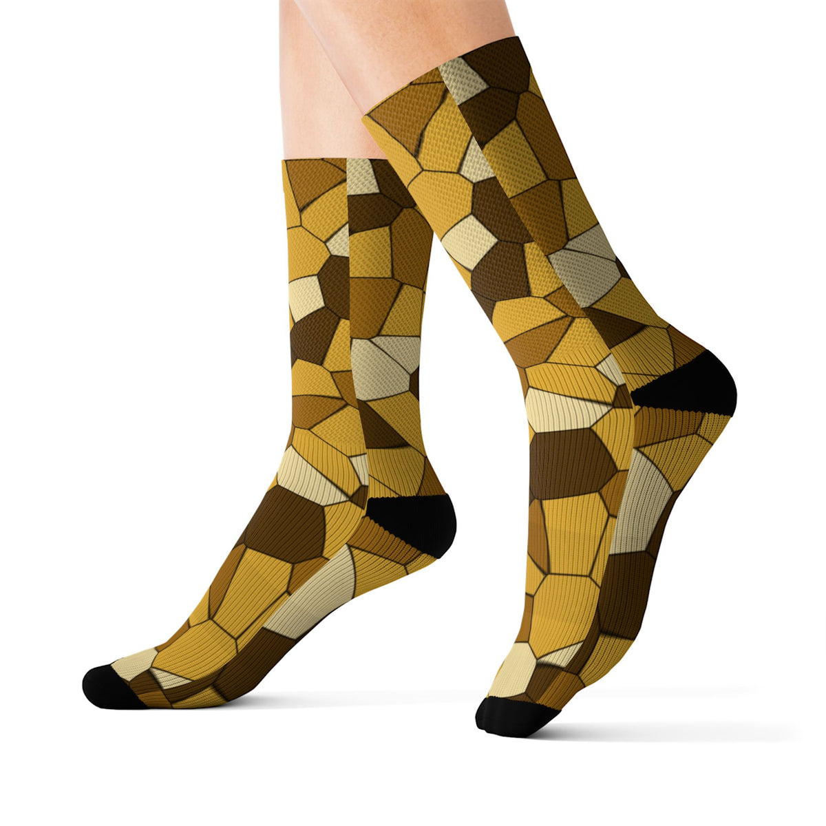 Harvest Gold Mosaic Athletic Crew Socks