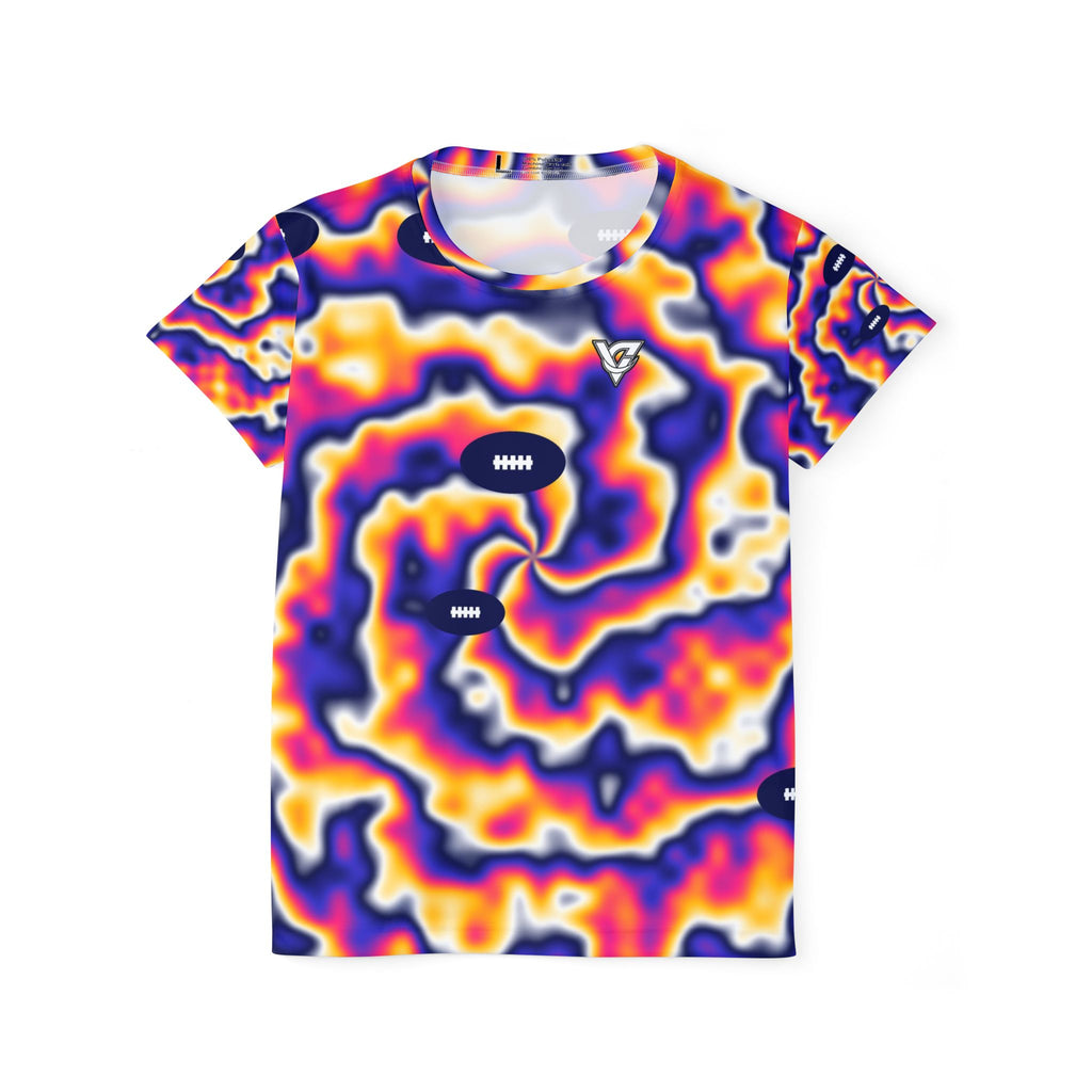 Football Royal Flame Tie-Dye Spin Women's Sports Jersey