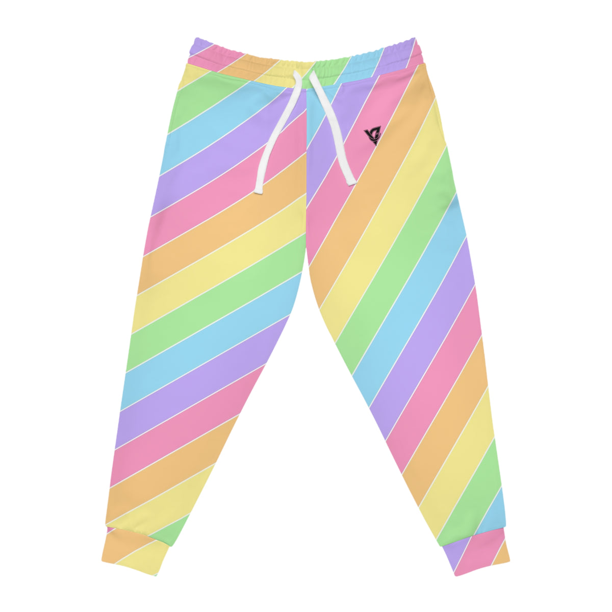 Women's Candy Stripe Joggers – Colorful All-Over Print Athletic Jogger Pants