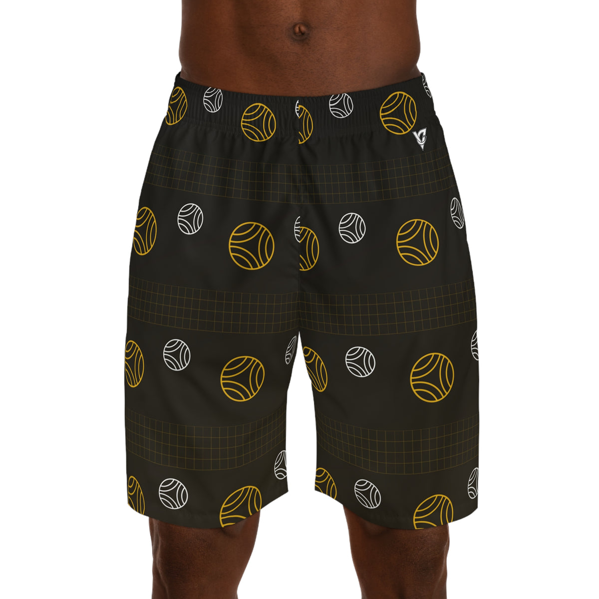 Volleyball Gold Rush Spike Panel Men's Athletic Shorts with Pockets