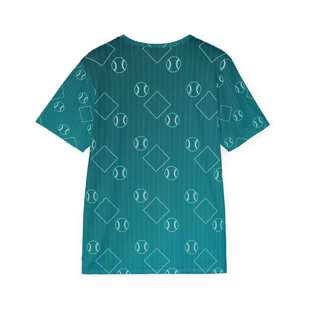 Baseball & Softball Teal Wave Diamond Stitch Men's Sports Jersey