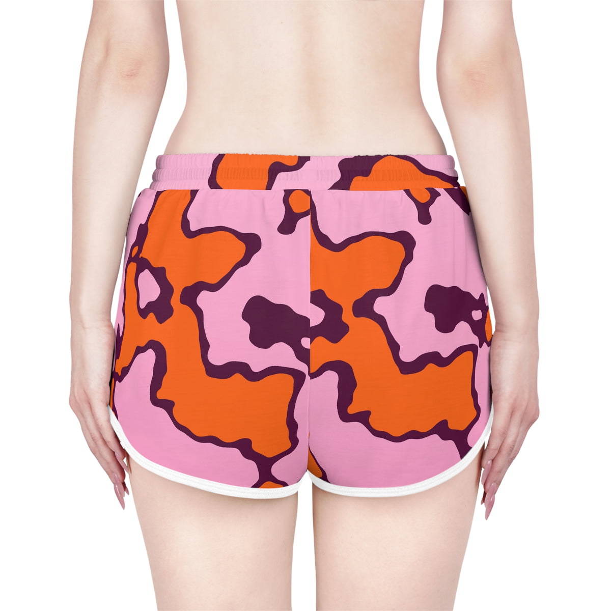 Women's Tangerine Spots Relaxed Shorts – Colorful All-Over Print Running & Workout Shorts