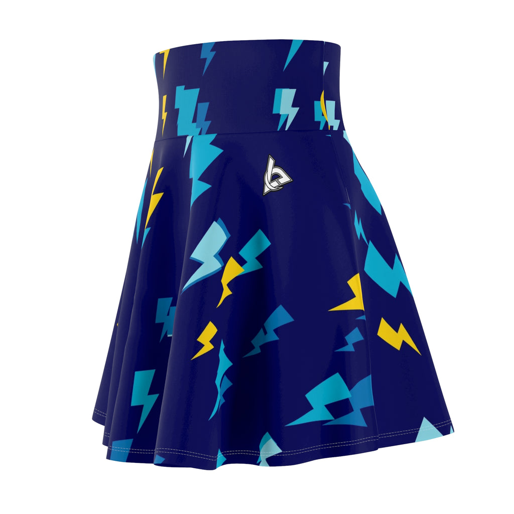 Pickleball Cobalt Spark Bolt Strike Women's Athletic Skater Skirt