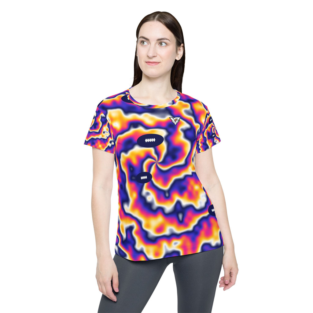 Football Royal Flame Tie-Dye Spin Women's Sports Jersey