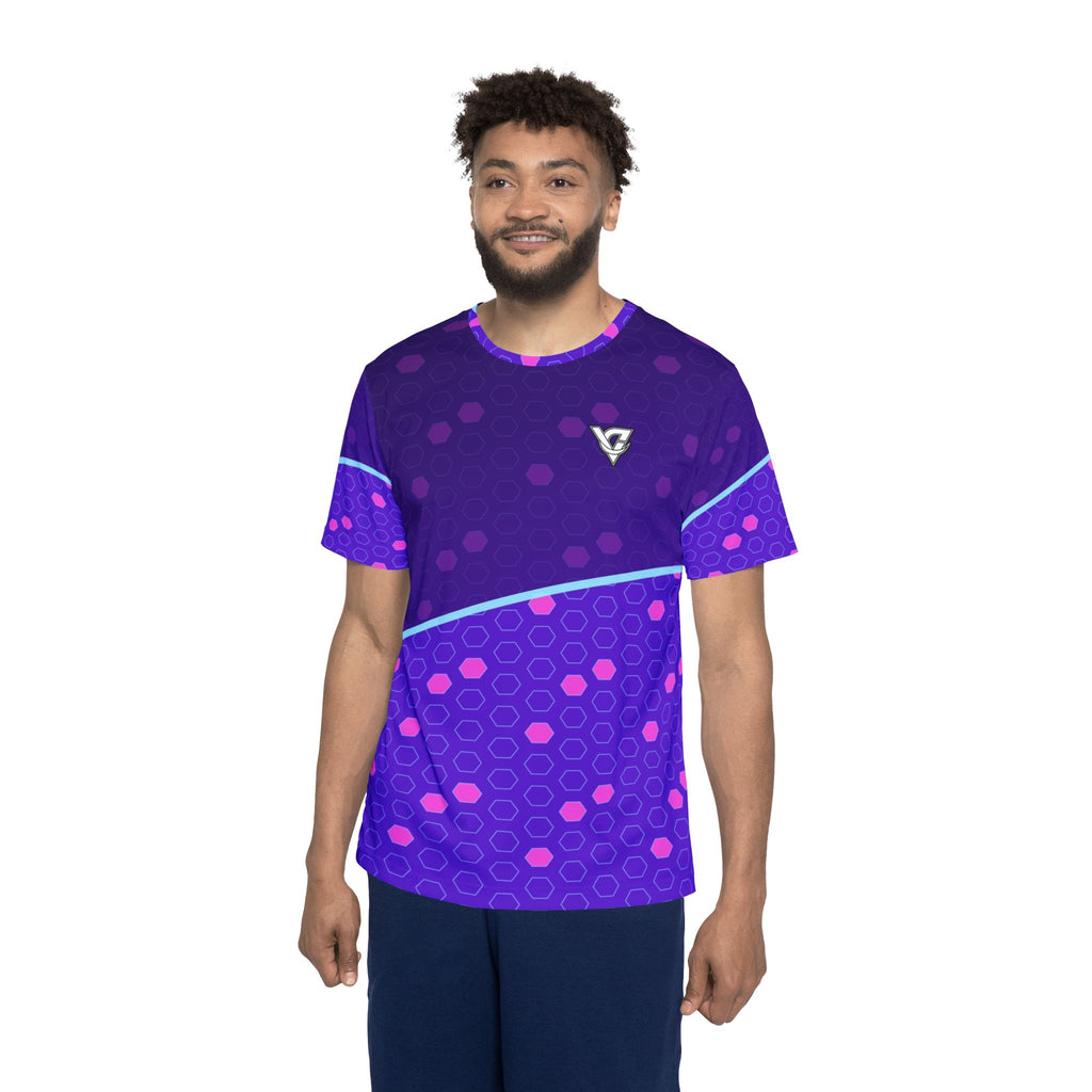 Soccer Ultra Violet Hex Pitch Men's Sports Jersey