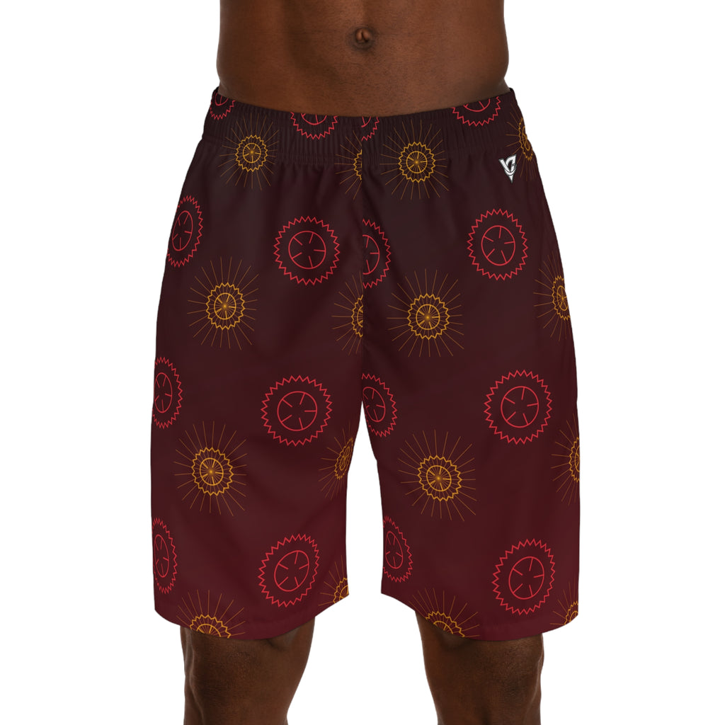 Cycling Crimson Blaze Chainring Men's Athletic Shorts with Pockets
