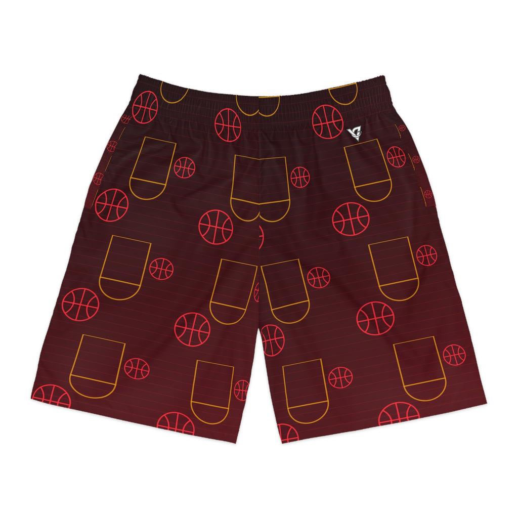 Basketball Crimson Blaze Court Seam Men's Athletic Shorts with Pockets