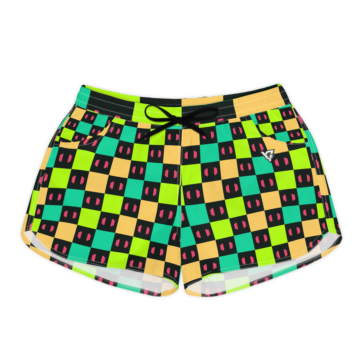 Training & Gym Emerald Zest Checker Drive Women's Athletic Shorts with Pockets