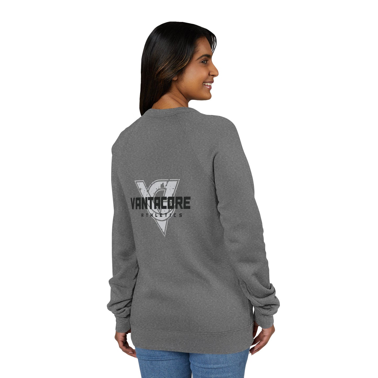 Motivational Raglan Sweatshirt — "Show Up. Work Hard. Repeat." Crewneck