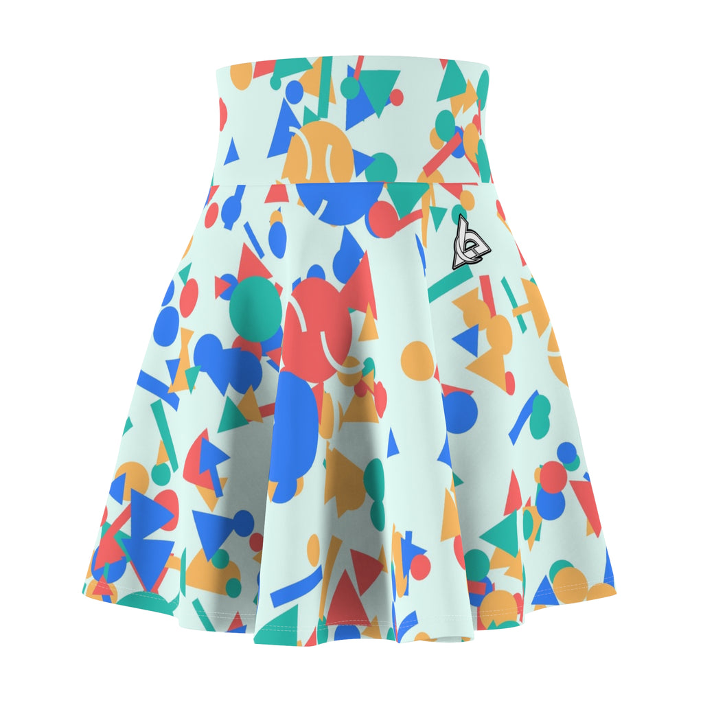 Tennis Sea Glass Confetti Pop Women's Athletic Skater Skirt